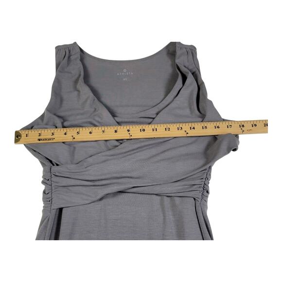 Athleta Adriana Faux Wrap Sleeveless Sccop Neck‎ Gray Dress Women's Size Medium - Picture 10 of 11